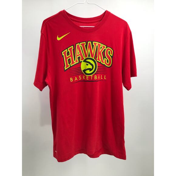 The Nike Tee Atlanta Hawks Red Dri-Fit Short Sleeve T-Shirt L - Picture 1 of 8